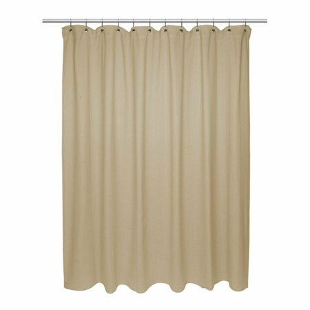 CARNATION HOME FASHIONS FCOT2-72-46 72 x 72 in. Standard 100 Percent Cotton Chevron Weave Shower Curtain, Dark Linen FCOT2/72/46